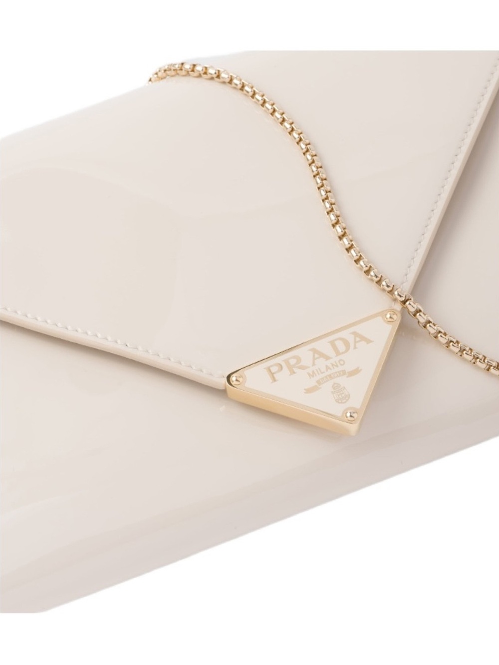 Prada mini patent leather bag in beige